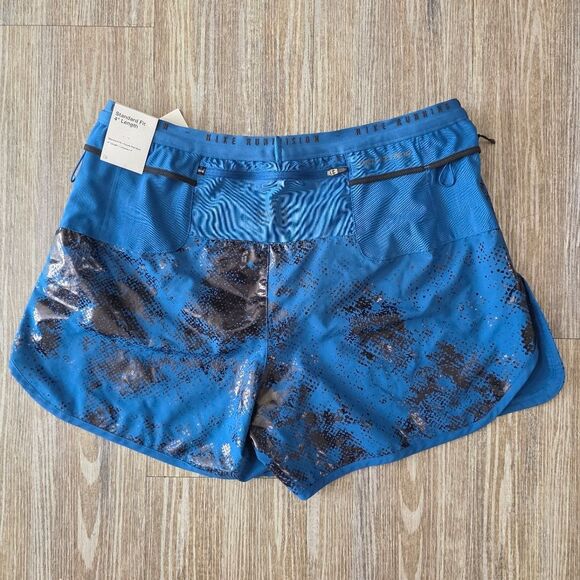 Nike Running Division Men's Shorts Camo Black Blue Lined Large L 3M FN3377-476 - Picture 7 of 13